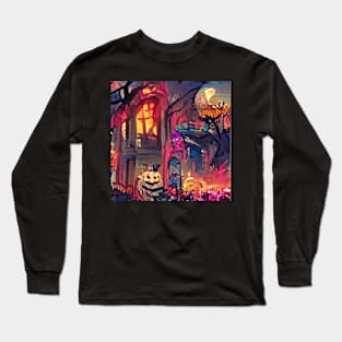 SURREAL HALLOWEEN STREET SCENE Long Sleeve T-Shirt